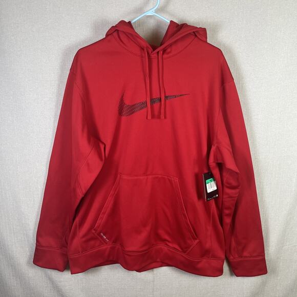 Nike Therma-FIT Swoosh Graphic Training Hoodie Mens Size XL Red Basic NEW - Picture 1 of 11